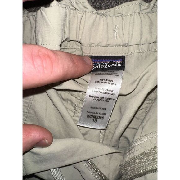 Women's Patagonia Elastic Waist Hiking Shorts Size 10 Khaki - Picture 4 of 4